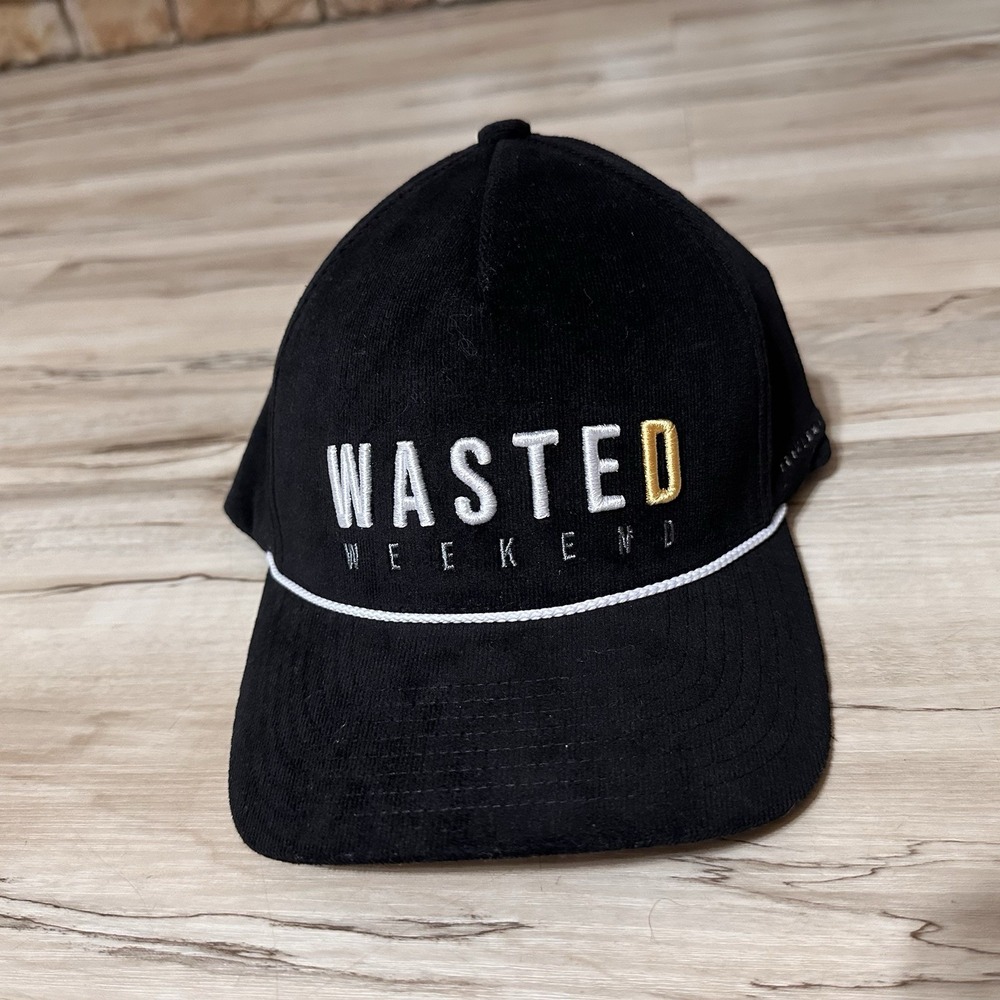 Travis Mathew Beer Happy Hat Black Wasted Weekend Snapback Adjustable NWT